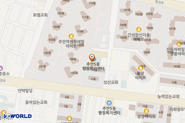 주안5동 행정복지센터 위치 지도 — 인천광역시 미추홀구 석정로461번길 21, 주안5동 행정복지센터 (주안동)