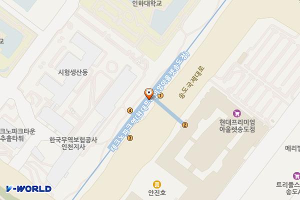테크노파크역1-1 위치 지도 — 인천광역시 연수구 송도국제대로 지하 150 (송도동, 테크노파크역)