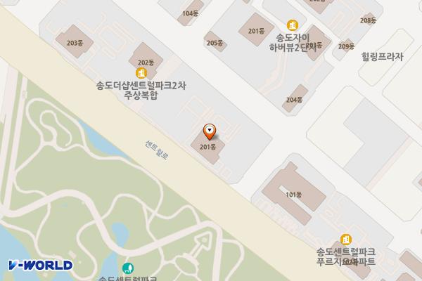 센트럴파크2 중점개방화장실 위치 지도 — 인천광역시 연수구 센트럴로 194 (송도동, 더샵 센트럴파크2)