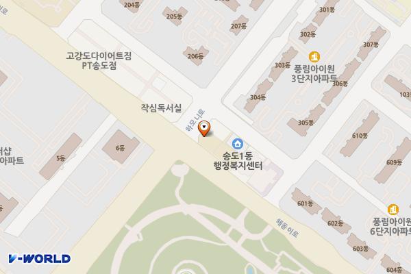 송도국제도시지구대 위치 지도 — 인천광역시 연수구 해돋이로 96 (송도동, 송도국제도시지구대)