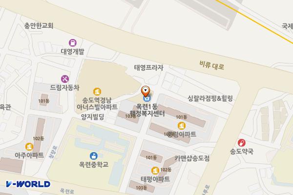 옥련1동행정복지센터 위치 지도 — 인천광역시 연수구 비류대로186번길 14