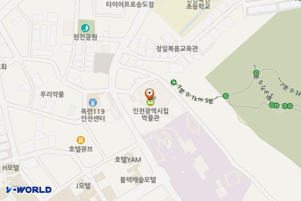 인천시립박물관 위치 지도 — 인천광역시 연수구 옥련동 청량로 160번길 26