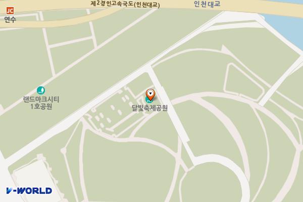 달빛축제공원(공연장사이) 위치 지도 — 인천광역시 연수구 센트럴로 350, 달빛축제공원 (송도동)