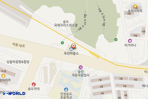 옥련지구대 위치 지도 — 인천광역시 연수구 비류대로 215, 옥련치안센터 (옥련동)