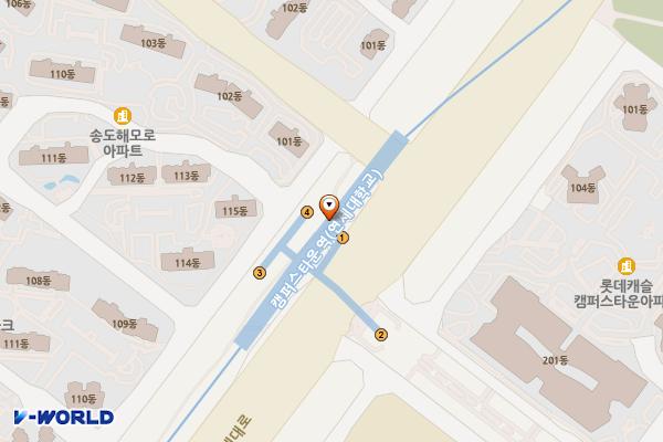 캠퍼스타운역1-2 위치 지도 — 인천광역시 연수구 송도국제대로 지하 66 (송도동, 캠퍼스타운역)