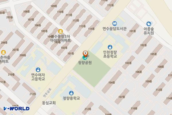 청량공원 위치 지도 — 인천광역시 연수구 먼우금로 150번길