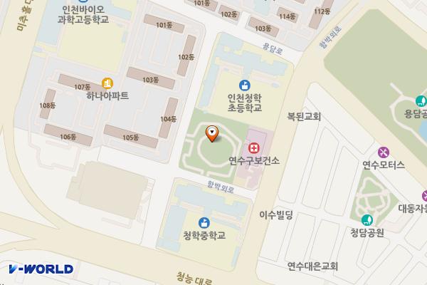 하나공원 위치 지도 — 인천광역시 연수구 청능대로 23