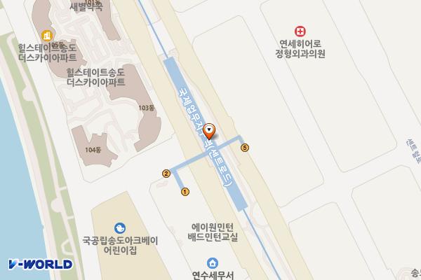 국제업무지구역1-1 위치 지도 — 인천광역시 연수구 인천타워대로 지하 334 (송도동, 국제업무지구역)