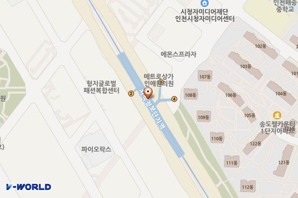 지식정보단지역1-1 위치 지도 — 인천광역시 연수구 인천타워대로 지하57, 지식정보단지역 (송도동)