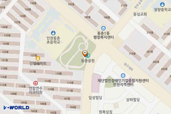 동춘1공원 위치 지도 — 인천광역시 연수구 먼우금로 107