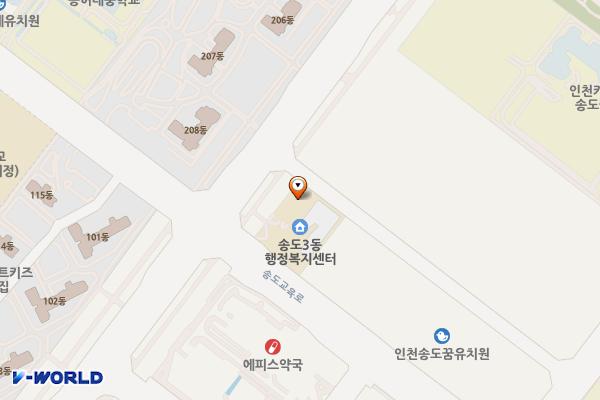 송도노인복지관 위치 지도 — 인천광역시 연수구 송도교육로 61, 송도노인복지관 (송도동)