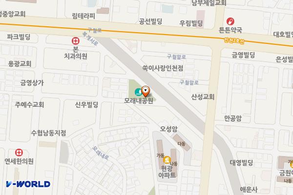 모래내어린이공원 위치 지도 — 인천광역시 남동구 호구포로810번길 73