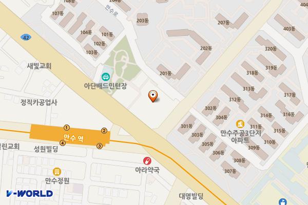 만수주공쇼핑센터 위치 지도 — 인천광역시 남동구 백범로124번길 7