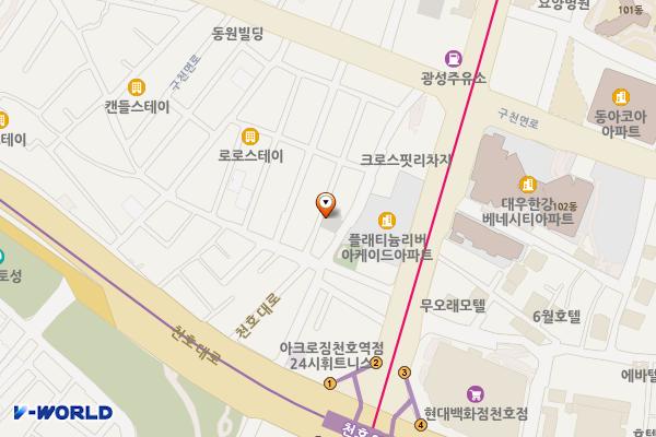천호2동 공영주차장 위치 지도 — 서울특별시 강동구 천호동 457-7