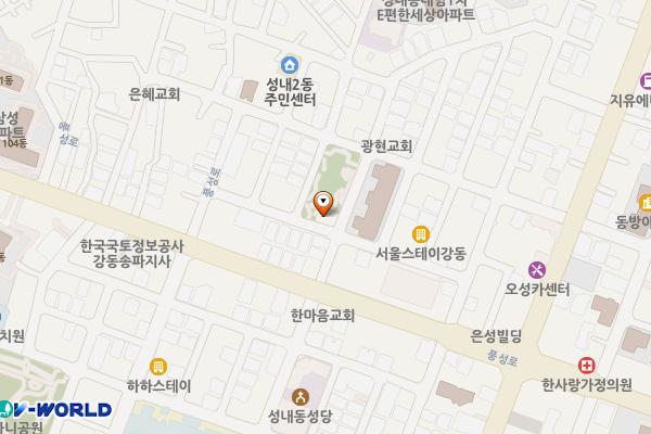 안말 공영주차장 위치 지도 — 서울특별시 강동구 풍성로45길 11