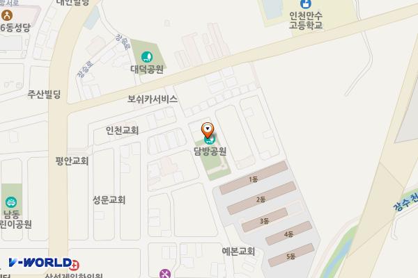 담방어린이공원 위치 지도 — 인천광역시 남동구 장승남로81번길 38