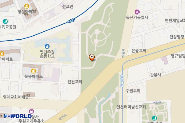 중앙공원 1지구 위치 지도 — 인천광역시 남동구 경인로 579, 희망의숲 공중화장실 (간석동)