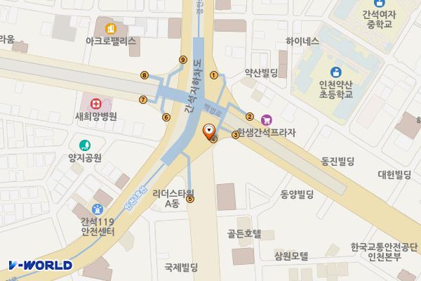 간석오거리역 위치 지도 — 인천광역시 남동구 경인로 지하642