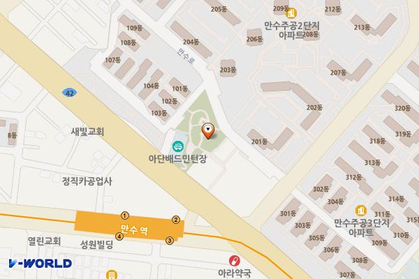 아단어린이공원 위치 지도 — 인천광역시 남동구 만수로 14-64