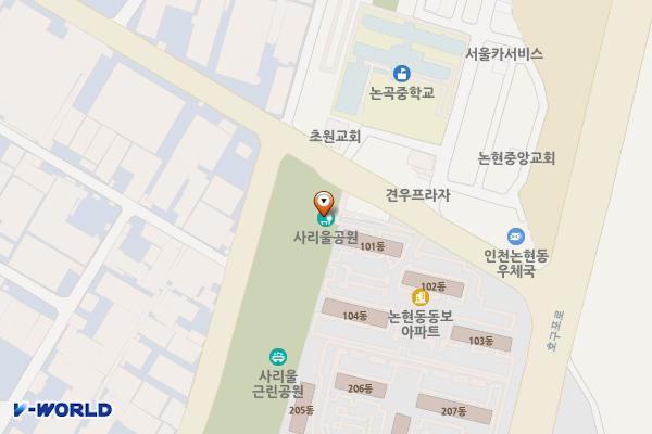 사리울근린공원 위치 지도 — 인천광역시 남동구 남동대로370번길 106