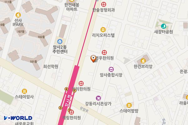암사1동 노상공영주차장 위치 지도 — 서울특별시 강동구 올림픽로98길 8