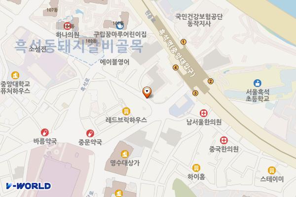 흑석빗물펌프장 위치 지도 — 서울특별시 동작구 서달로15길 6