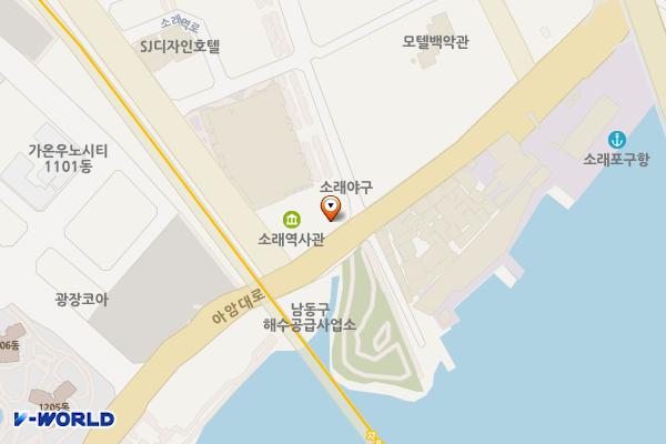소래6호광장 위치 지도 — 인천광역시 남동구 아암대로 1611, 소래6호광장 공중화장실 (논현동)