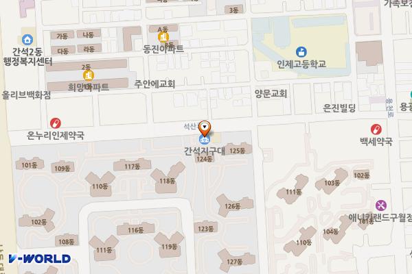 간석지구대 위치 지도 — 인천광역시 남동구 석산로 176