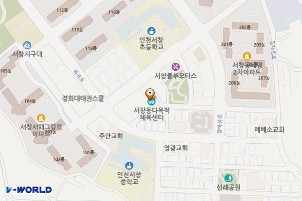 서창다목적체육관 위치 지도 — 인천광역시 남동구 장아산로 190번길 22