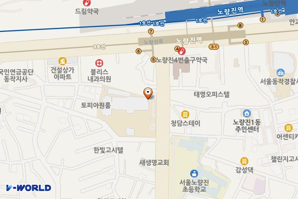 노량진청사 공영주차장 위치 지도 — 서울특별시 동작구 장승배기로 161