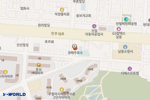 정해주유소 위치 지도 — 인천광역시 남동구 인주대로 696