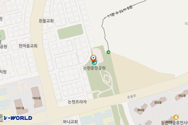 논현중앙근린공원 위치 지도 — 인천광역시 남동구 논고개로176번길 30