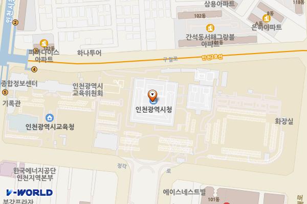 인천광역시청(민원동) 위치 지도 — 인천광역시 남동구 정각로 29