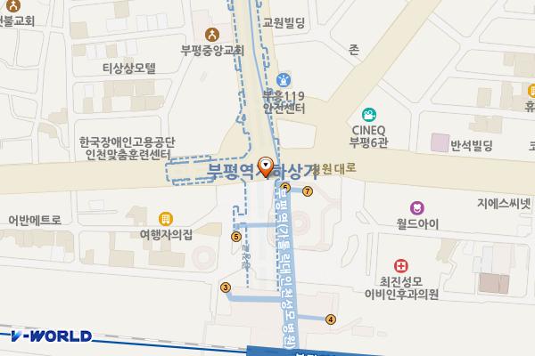 부평중앙지하도상가 위치 지도 — 인천광역시 부평구 시장로 10(부평동)