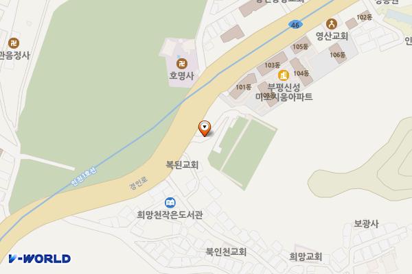 희망체육공원 위치 지도 — 인천광역시 부평구 경인로 842(부평동)