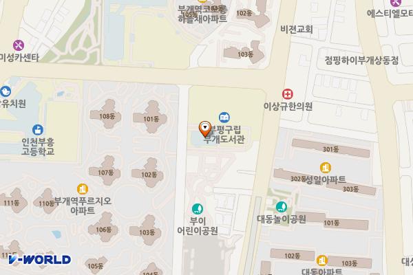 부개도서관 위치 지도 — 인천광역시 부평구 부일로 83번길 46