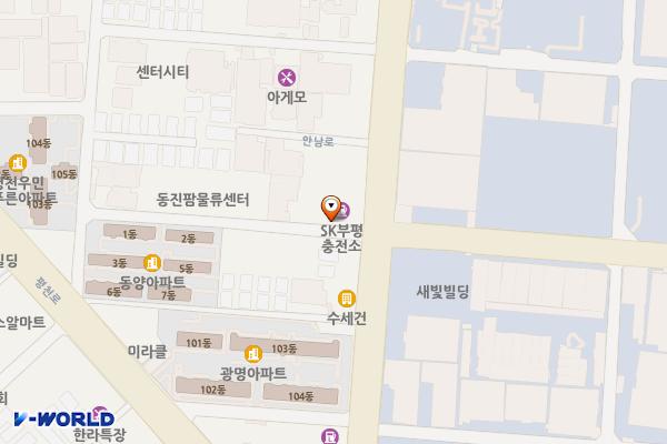 SK행복충전 부평충전소 위치 지도 — 인천광역시 부평구 안남로 421(청천동)