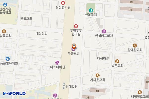 지에스칼텍스㈜ 부흥로주유소 위치 지도 — 인천광역시 부평구 장제로 200(부평동)