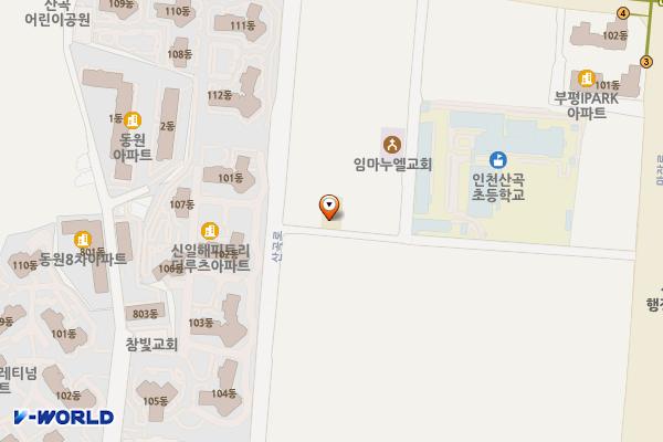 산곡1동 행정복지센터 위치 지도 — 인천광역시 부평구 마장로319번길 52