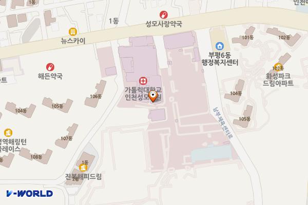 가톨릭대학교인천성모병원 위치 지도 — 인천광역시 부평구 동수로 56(부평동)