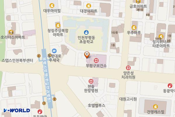 부평구정신건강증진센터(보건소 별관) 위치 지도 — 인천광역시 부평구 부흥로287(부평동)
