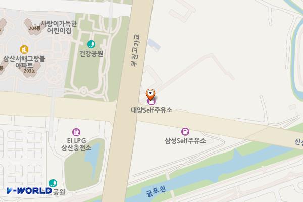 SK에너지㈜ 대양self주유소 위치 지도 — 인천광역시 부평구 평천로 545(삼산동)