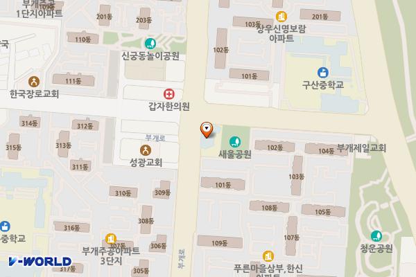 부평기적의도서관 위치 지도 — 인천광역시 부평구 길주남로 166
