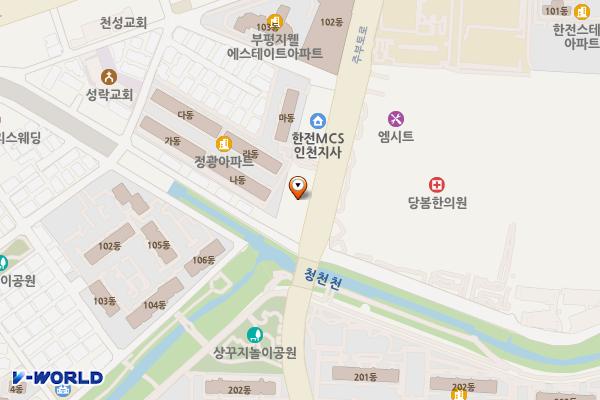 금강프라자 위치 지도 — 인천광역시 부평구 주부토로 223
