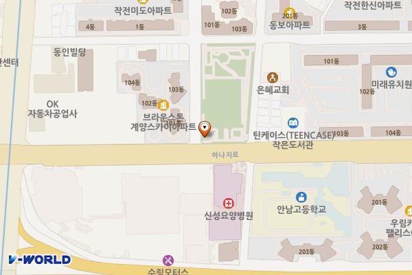 작전어린이공원 위치 지도 — 인천광역시 계양구 아나지로307번길 1