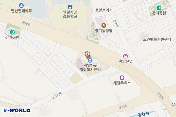 계양1동 행정복지센터 위치 지도 — 인천광역시 계양구 장기서로 8