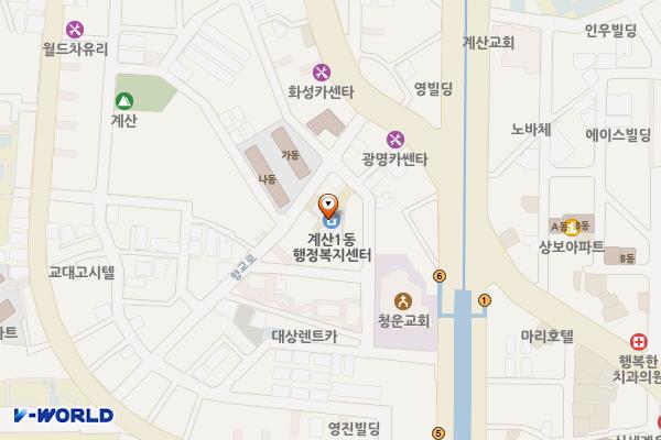 계산1동 행정복지센터 위치 지도 — 인천광역시 계양구 향교로 24