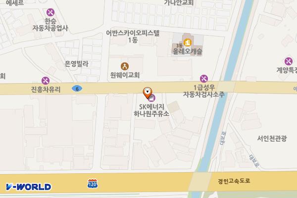 하나원주유소 위치 지도 — 인천광역시 계양구 아나지로 426