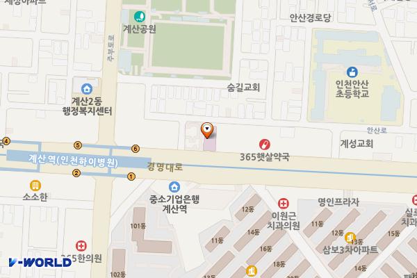 인천하이병원 위치 지도 — 인천광역시 계양구 경명대로 1107