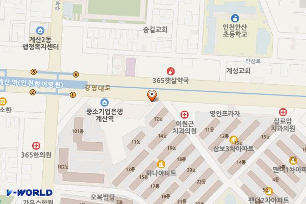 천년뷔페 웨딩홀 위치 지도 — 인천광역시 계양구 경명대로 1108